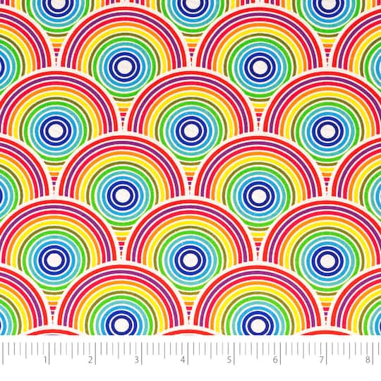 SINGER Rainbow Circles Cotton Fabric